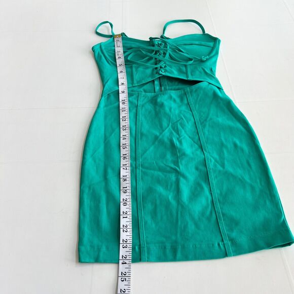 New TIMING Bodycon Corset Tie Up Cut Out Mini Dress SIZE SMALL Women's - Picture 8 of 12